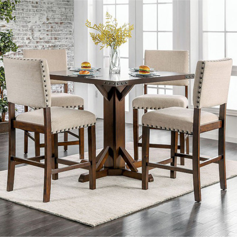 Ophelia Co. Burkitt Counter Height Solid Wood Dining Table Reviews Wayfair